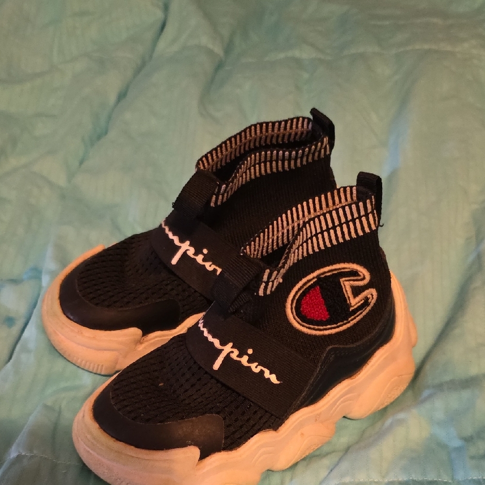 Champion Kids Black and White High-Top Sneakers